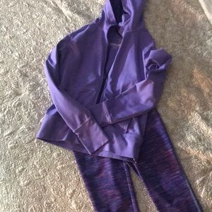 Cute purple Capri and zippered hoodie